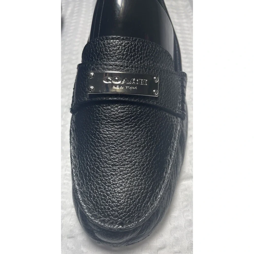 COACH Fredrica Black Leather Loafer Flats Women's sz 8B Shoes Very Little Wear - Picture 2 of 10